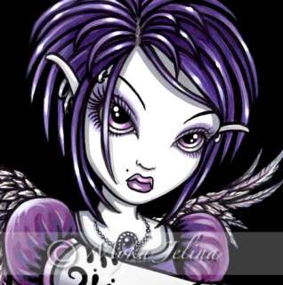 Gothic Purple Angel Tattoo Signed Print Fairy Monica  