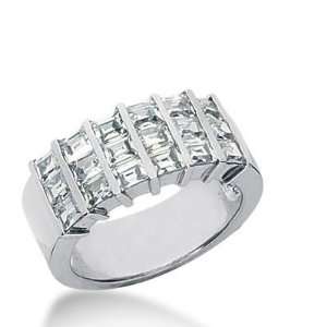  Gold Diamond Anniversary Wedding Ring 18 Straight Baguette Diamonds 