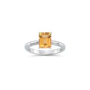  1.49 Cts Citrine Solitaire Ring in 14K White Gold 5.5 
