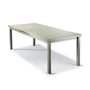  Milano Rectangular Glass top Outdoor Dining Table   White 