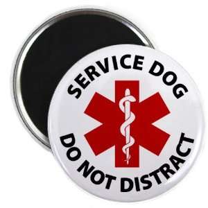  RED SERVICE DOG DO NOT DISTRACT Medical Alert 2.25 Fridge 
