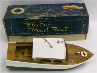 Vintage 1950s Lang Craft C Battery Model Wood Boat WOW  