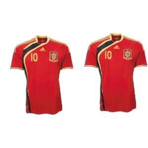  Spain home 09/10 # 10 Fabregas size L soccer jersey 