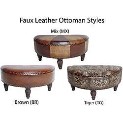 Faux Leather Half Moon Ottoman  Overstock