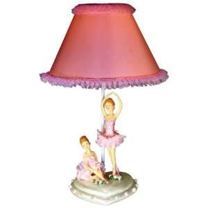  Twin Ballerina Table Lamp with Pink Shade