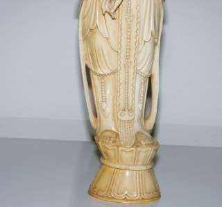   PERFECT CHINESE CARVED OX BONE BUDDHIST FIGURE 19TH LARGE  