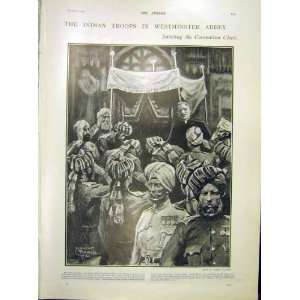  Indian Troops Westminster Abbey Coronation Print 1902 