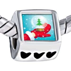   Glove Holding Christmas Tree Heart Beads Fits Pandora Charm Bracelet