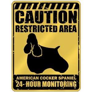  New  Caution : Restricted Area . American Cocker Spaniel 