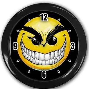   Smiley Face Wall Clock Black Great Unique Gift Idea: Office Products