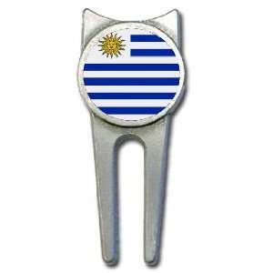 Uruguay flag golf divot tool