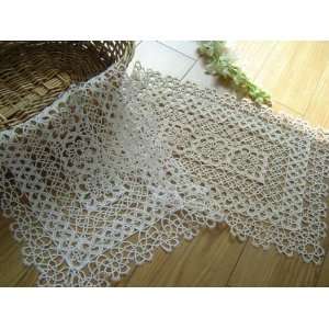   : Unique Handmade Tatted Lace Tray Cloth/doily white: Home & Kitchen