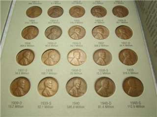 Lincoln Wheat Cent Collection 1909 VDB   1940, 80 coins w/ 1910 S 