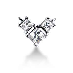  0.55 Ct Diamond Pendant Princess Prong Fashion Chain 14k 