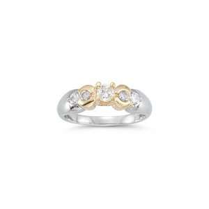  0.46 Cts Diamond Ring in 14K Two Tone Gold 7.0: Jewelry