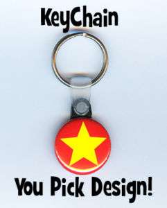 KEYCHAIN   Any Design You Want button custom key ring  
