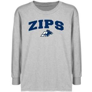  Akron Zips Youth Ash Logo Arch T shirt     Sports 
