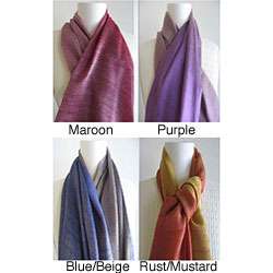 Silk and Wool Two tone Scarf (India)  