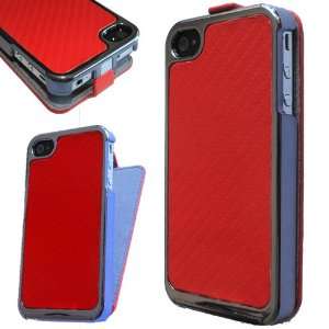 Dual Use Cool Best Special Chrome Flip Leather Case for iPhone 4 4G 4S 