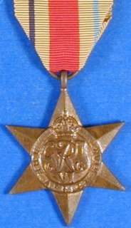 BRITISH WORLD WAR 2 AFRICA STAR MEDAL NAMED TO SOUTH AFRICAN ARMED 