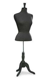   Black Jersey Blouse Mannequin Clothing Form Wood Base Size 8  