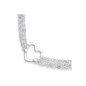  Sterling Silver Tripple Link Heart Necklaces QH1080 16 