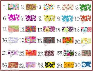 FRENCH TIP NAIL ART DECALS FLOWERS •PICK YOUR DESIGN•  