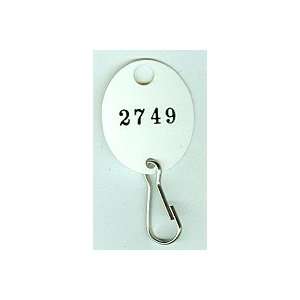  Key Tag, Oval 504 C White Numbered