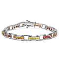 Sterling Silver Multi colored Sapphire Bracelet Today: $ 