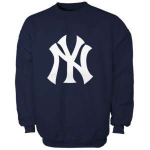   New York Yankees Navy Blue Suedetek Logo Crew Sweatshirt: Sports