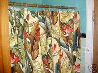 Tropical Barkcloth Fabric SHOWER CURTAIN~BOParadise Nat  