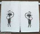 Cats Meow  THIS ITEM WILL BE CLOSING SOON   2 EMBROIDERED Hand Towels