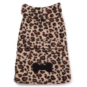   Posh Fleece Dog Jacket, Leopard, Small/Medium, 14 Inch
