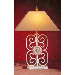  Cracked Beige Wrought Iron Table Lamp: Home Improvement