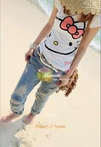 Cute Hello Kitty women girl top shirt Tee dress tank  