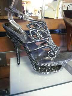   Rhinestone Stiletto Heel Ankle DROP DEAD Gorgeous Lady Couture  