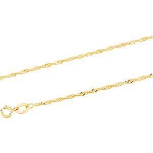  14K Yellow Gold Solid Singapore Chain Necklace   24 inches 
