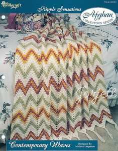 Contemporary Waves Afghan, Ripple Sensations crochet pattern  