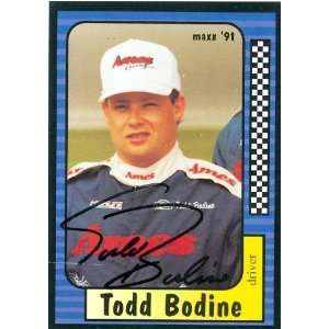  Todd Bodine Autographed Trading Card (Auto Racing) Maxx 