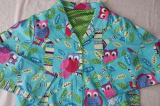 NICK & NORA NEW WOMENS XL EXTRA LARGE FLANNEL OWL NIGHTGOWN PAJAMA 