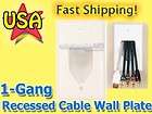   Low Voltage Pass Through HDMI Speaker Cable Wall Plate   WHITE