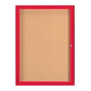   Board W/ Header Red Powder Coat   36W X 48H: Office Products
