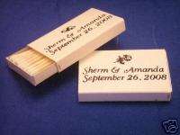50 Personalized white cover wooden match boxes matches  