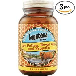  Montana Bee Pollen Royal Jelly and Propolis   90 Capsules, 3 