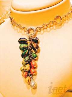 Faberge 18K Gold Egg Necklace 15 Multicolor Enamel 74.5g #36/150 