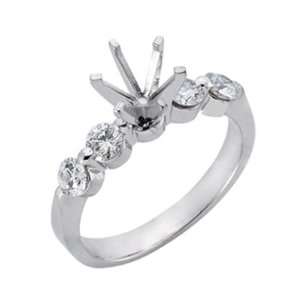   White Gold 0.64cttw Round Diamond Semi Mount Engagement Ring: Jewelry