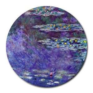  Water Lily Pond 3 By Claude Monet Round Mouse Pad Office 