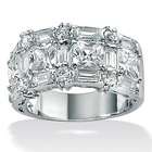   Beach Jewelry Platinum/Silver Multi Cut Cubic Zirconia Ring   Size 9