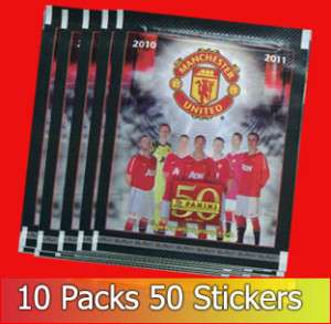 10 Packs Panini Manchester United 2010 2011 50 Stickers  