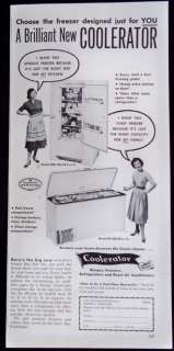 1953 Coolerator Refrigerator Freezer Magazine Print Ad  